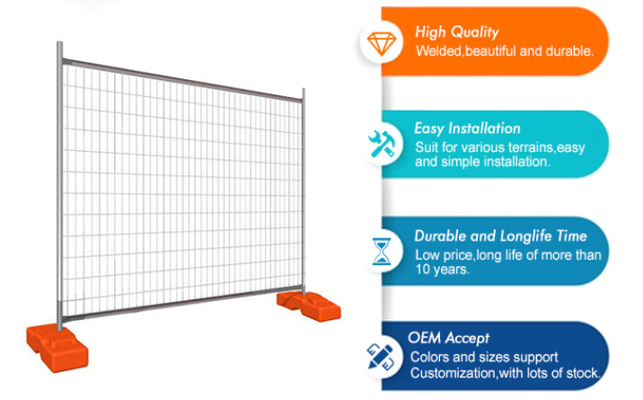 4mm Wire Diameter Temporary Fence Welded for Construction Site Perimeter