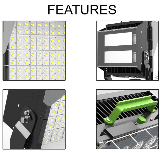 150LPW 600W High Mast LED Flood Light Die Casting Aluminum Materials IP67