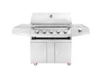Factory price silver 430 stainless steel slow 5 burners protable gas BBQ grill