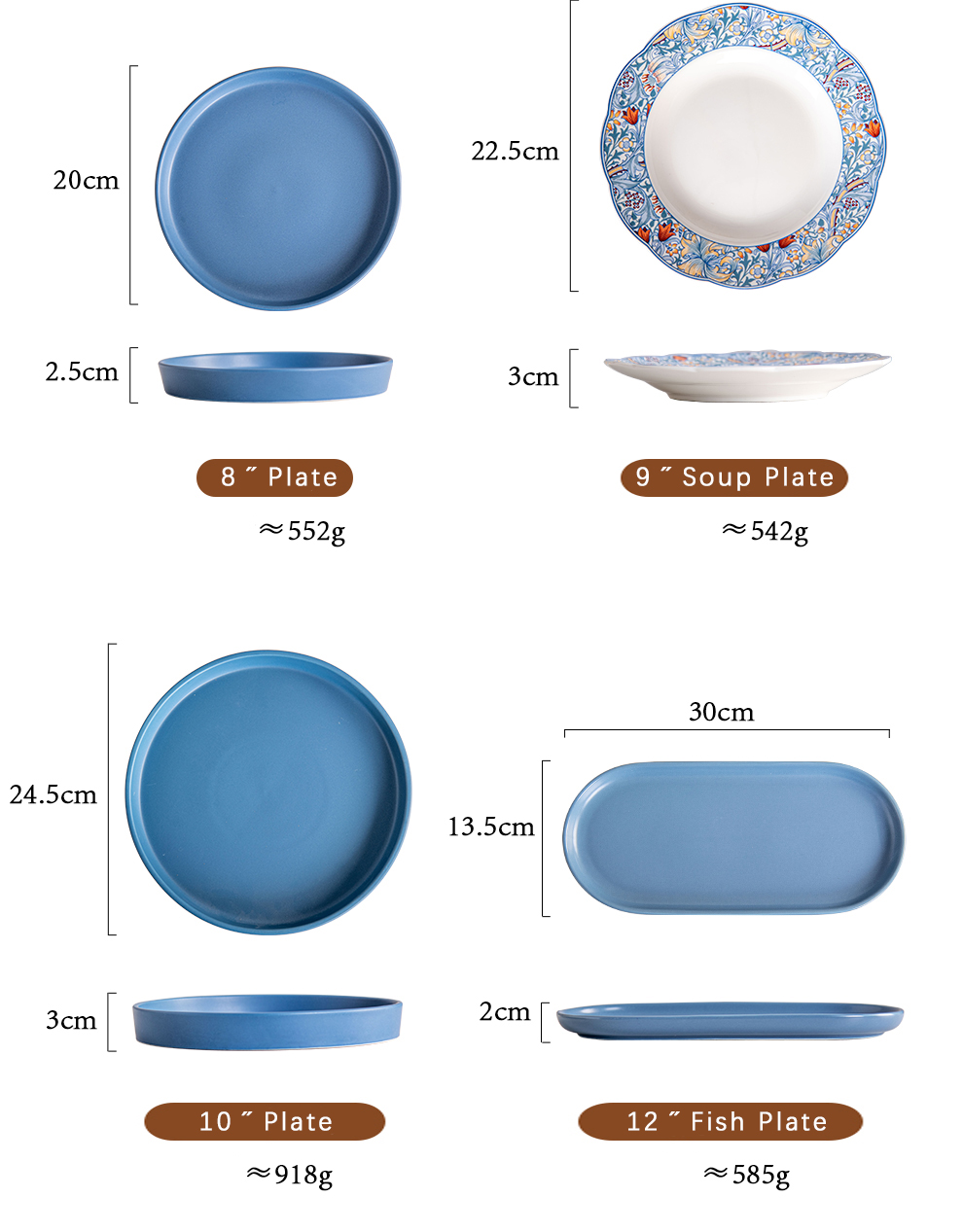 6-Person Bohemian Tableware Set With Ceramic Dinner Plates Bowls And Charger Plates