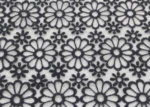 China Embroidered Dying Lace Fabric Floral Lace Organza Polyester Fabric For Dresses wholesale