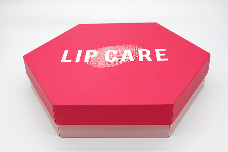 Hexagon Lip Care Custom Makeup Packaging Box Pantone Color Recyclable Paper