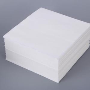 China White / Blue Non Woven Microfiber Cloth OEM Logo For Optics Cleaning wholesale