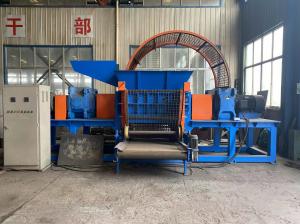 China Blue 55Kw Industrial Tyre Shredder Tire Shredding And Recycling wholesale