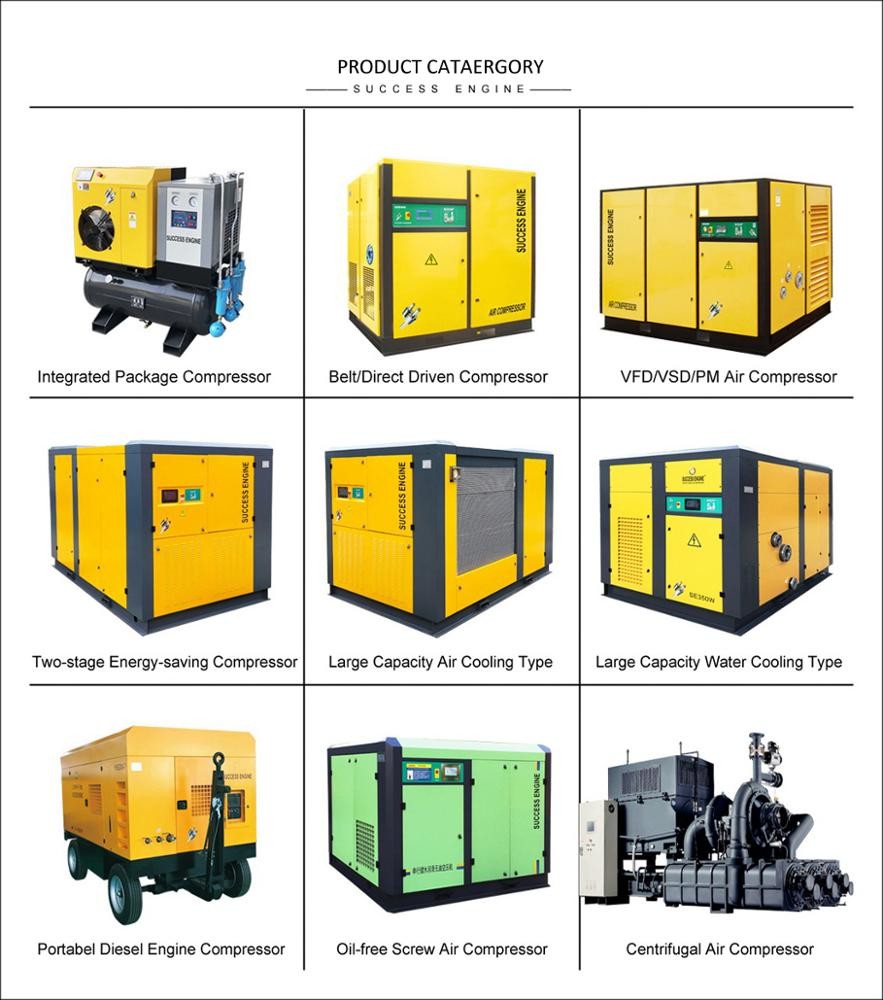 37KW 50HP Oil Injected VFD Variable Speed Drive Compressor