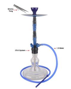 China 72cm High Transparent Aluminum Hookah With Ceramic Bowl wholesale