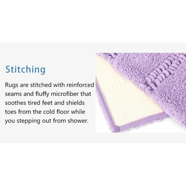 Shaggy Tufted Microfiber Chenille Bath Mat Water Absorbent