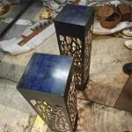 Modern Style Outdoor Powder Coating Black Steel Garden Lawn LED Light Boxes