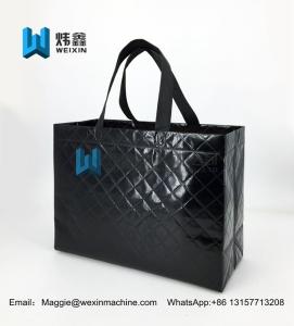 China Black 150g reusable embossed non woven tote bag with lamination wholesale