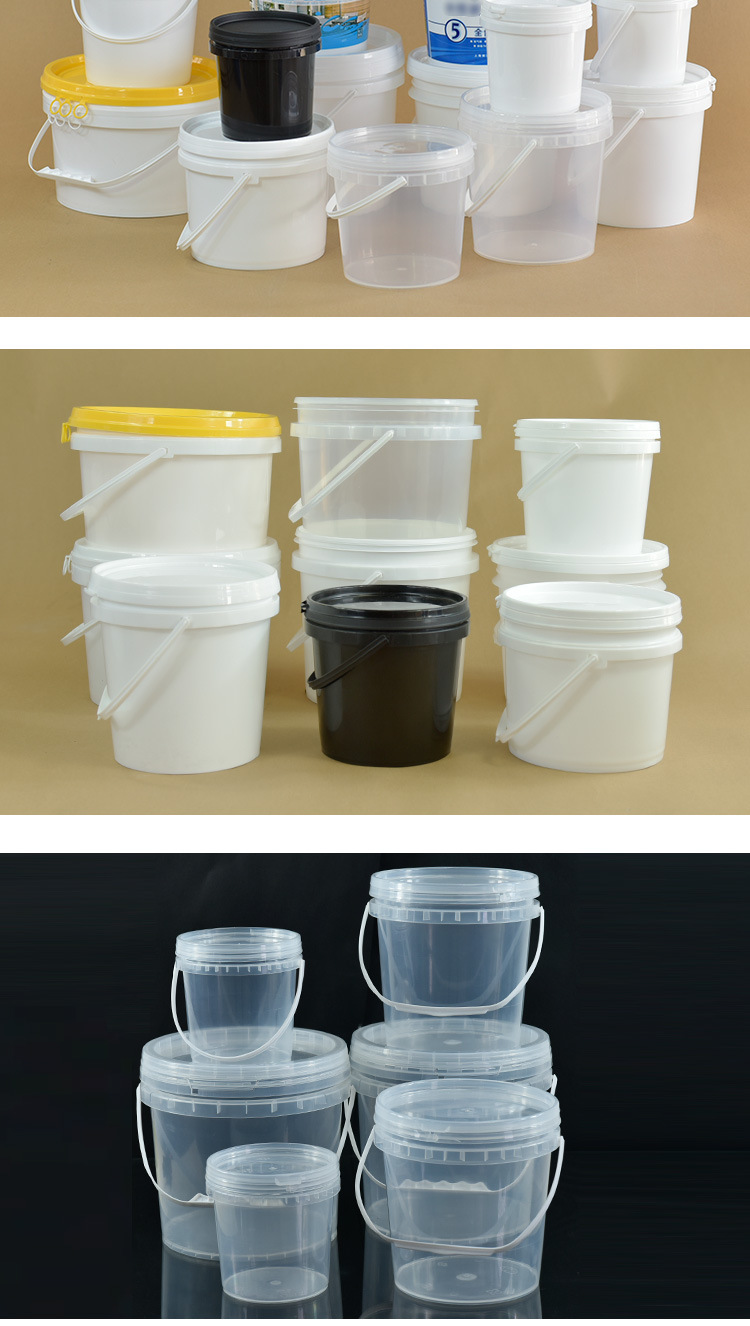 Securely Sealed 15L Clear Recycled Plastic Bucket With Sealing Lid for Paint Storage