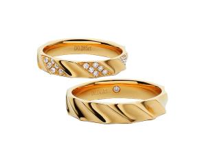 China 18K Bling Rose Gold OEM Men19 Women14 Couple Pair Rings wholesale