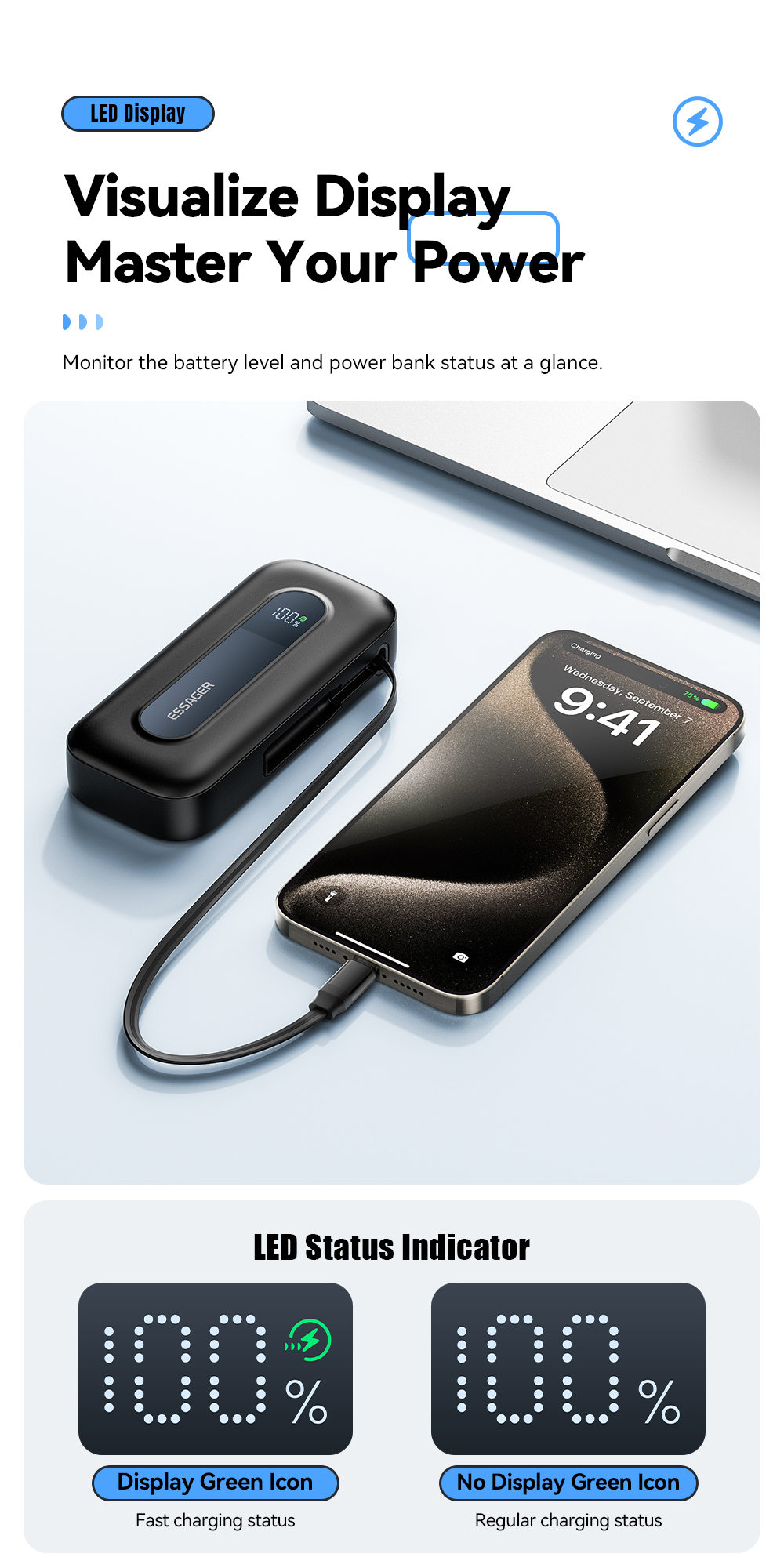 ESSAGER FS01 Series 1000 Mah USB-C Portable Charger Best Power Bank