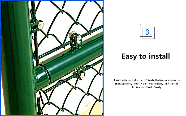3.0mm Pvc Coated Galvanized Chain Link Fence With Knuckle Twist Edge