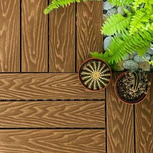 China Patio Wood Interlocking Composite Deck Tiles Weather Resistant wholesale