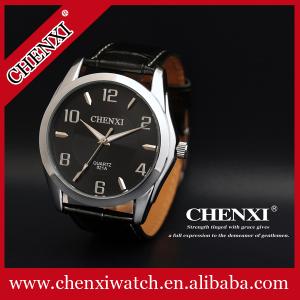 China Nickle Free High Quality Stainless Steel Caseback Black White Gold Genuine Leather Watches wholesale