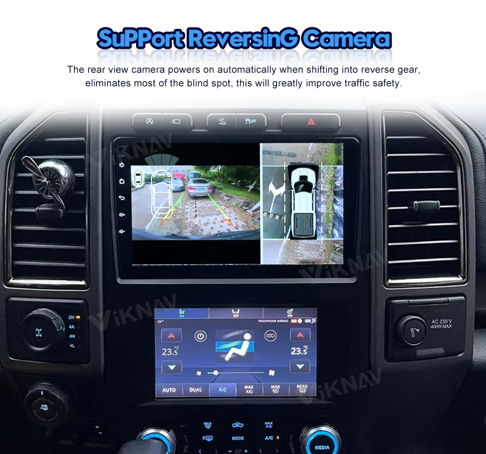 LCD Multimedia Ford Android Radio With AC Screen Car Climate Control Year 2015-2021