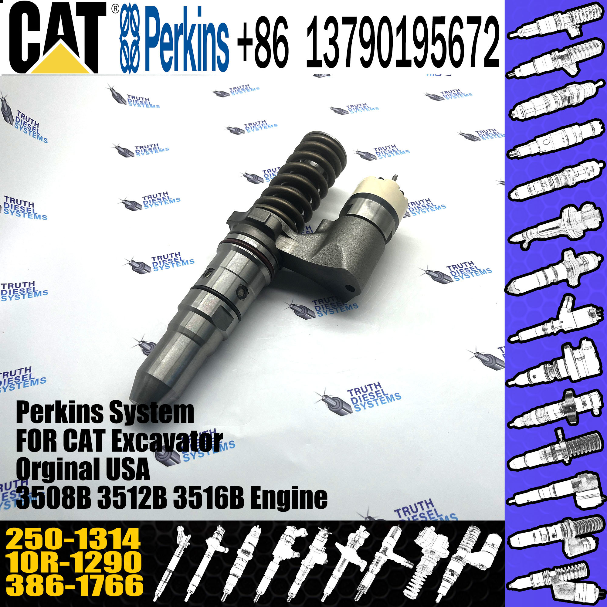 High Quality Common Rail Injector for 3508B /3512B/3516B 250-1314 10R-1290 2501314 10R1290