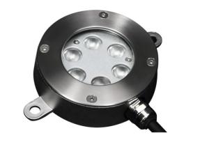 China Φ115mm RGB 3in1 304 Stainless Steel 18W LED Underwater Lights With SS Support Frame wholesale