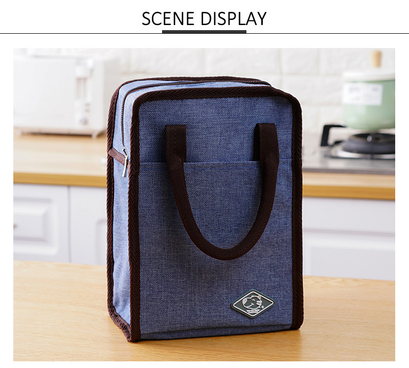 600D Polyester L18.5cm Insulated Lunch Cooler Bags