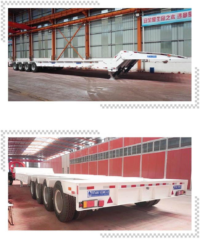TITAN 4 Axle 100 Tons Folding Gooseneck Trailer for Sale Folding Neck Lowboy for Sale