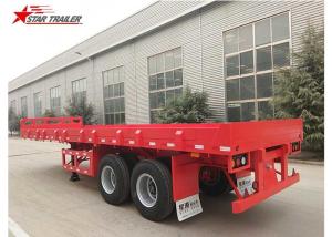 China 2 Axles 30ft 30Ton Flatbed Semi Trailer For Transporting Construction Machinery wholesale
