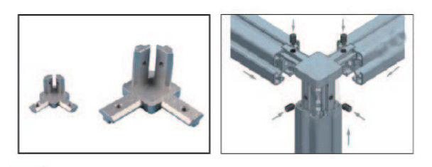 Concealed 3 Way Corner Connector