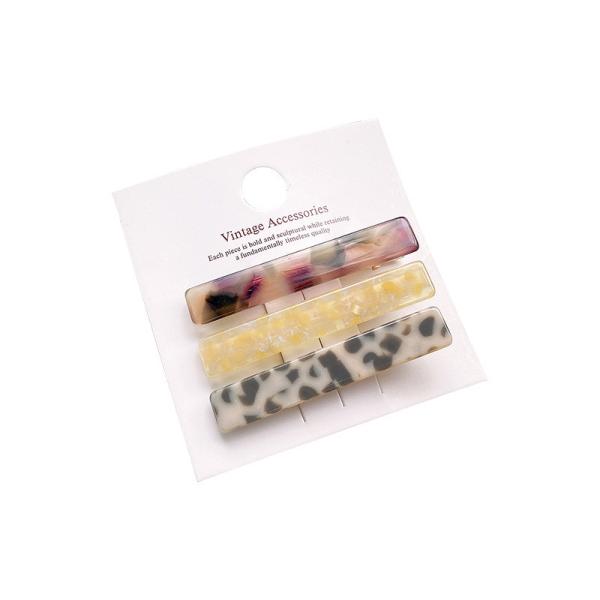3pcs one set color acetic acid hair clip simple fashion one-line clip duck beak
