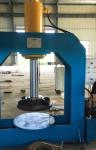 Mounting / Dismounting Forklift Tire Press Machine Blue Yellow Silver Color