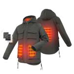 Winter Electric Heated Jacket Carbon Fiber Softshell Waterproof Down Jacket With