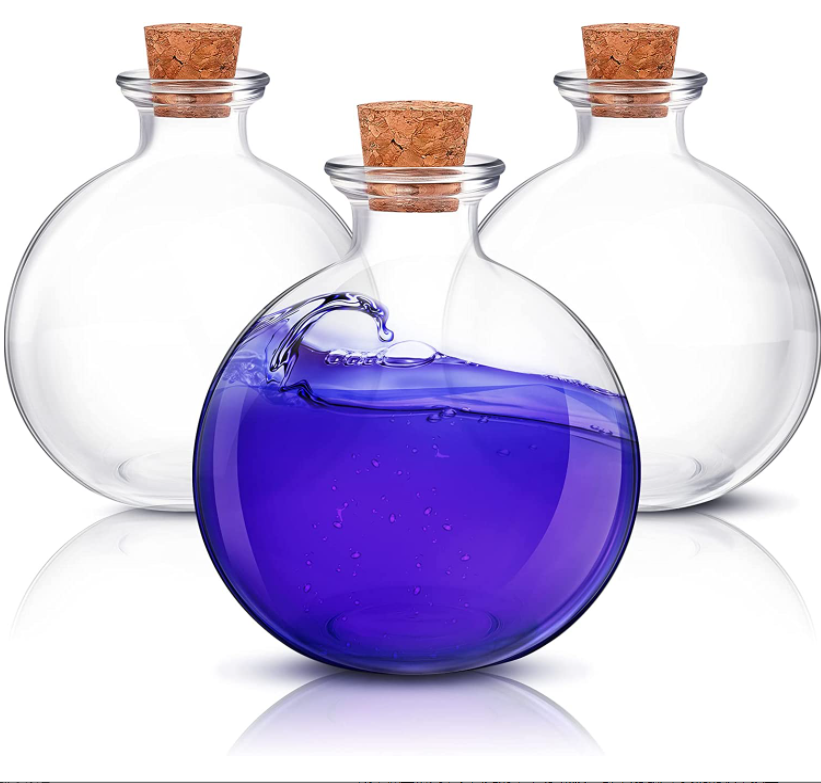 Customized Clear Glass Decorative Bottle with Cork Bottle Color Customized