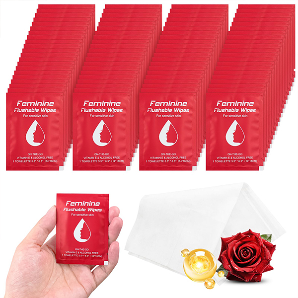 Customized scented On-The-Go Flushable pocket wipes for travel use