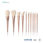 Aluminum Ferrules Poly Bag 10 Piece Makeup Brush Set