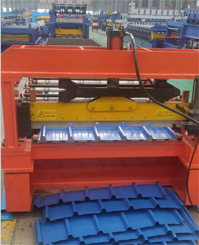 Iron steel roof panel roll forming machine hydraulic cutting ibr making machine