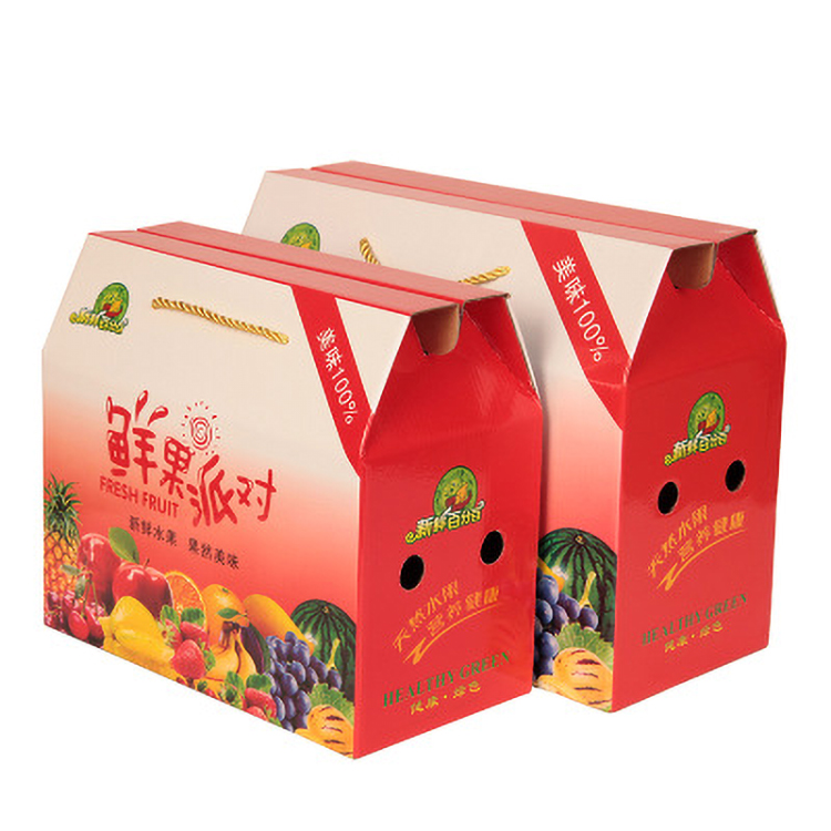 Dustproof Fruit Corrugated Paper Box With Handle Recycled Durable