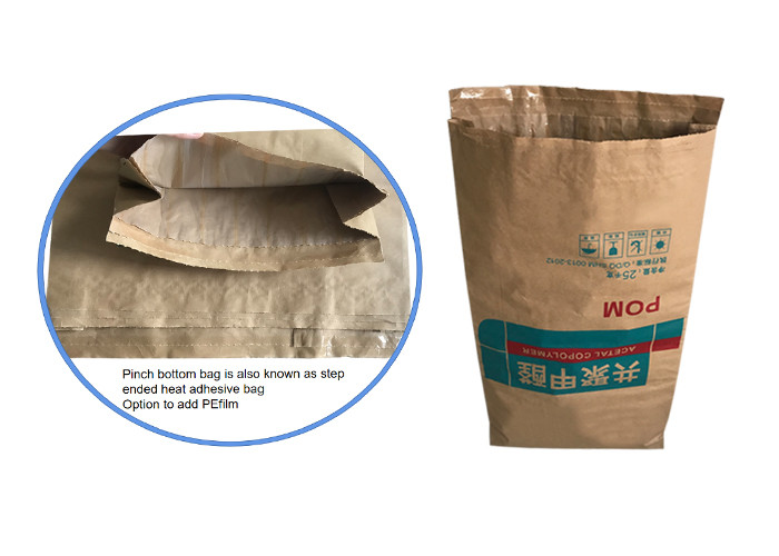 Recyclable Kraft Heat Seal Bags Hot Melt Bottom Strong Load Bearing Long Working Life