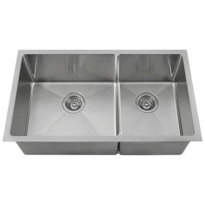 China 220mm Satin Undermount Stainless Steel Kitchen Sink 18 Gauge wholesale