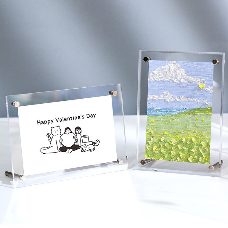 Decoration Floating Acrylic Photo Wall Frames 13'' X 16'' With Metal Standoffs