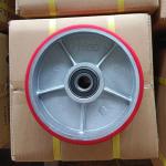 1850 Red Pallet Jack Wheels Double Ball Bearing Iron PU Pallet Truck Drive