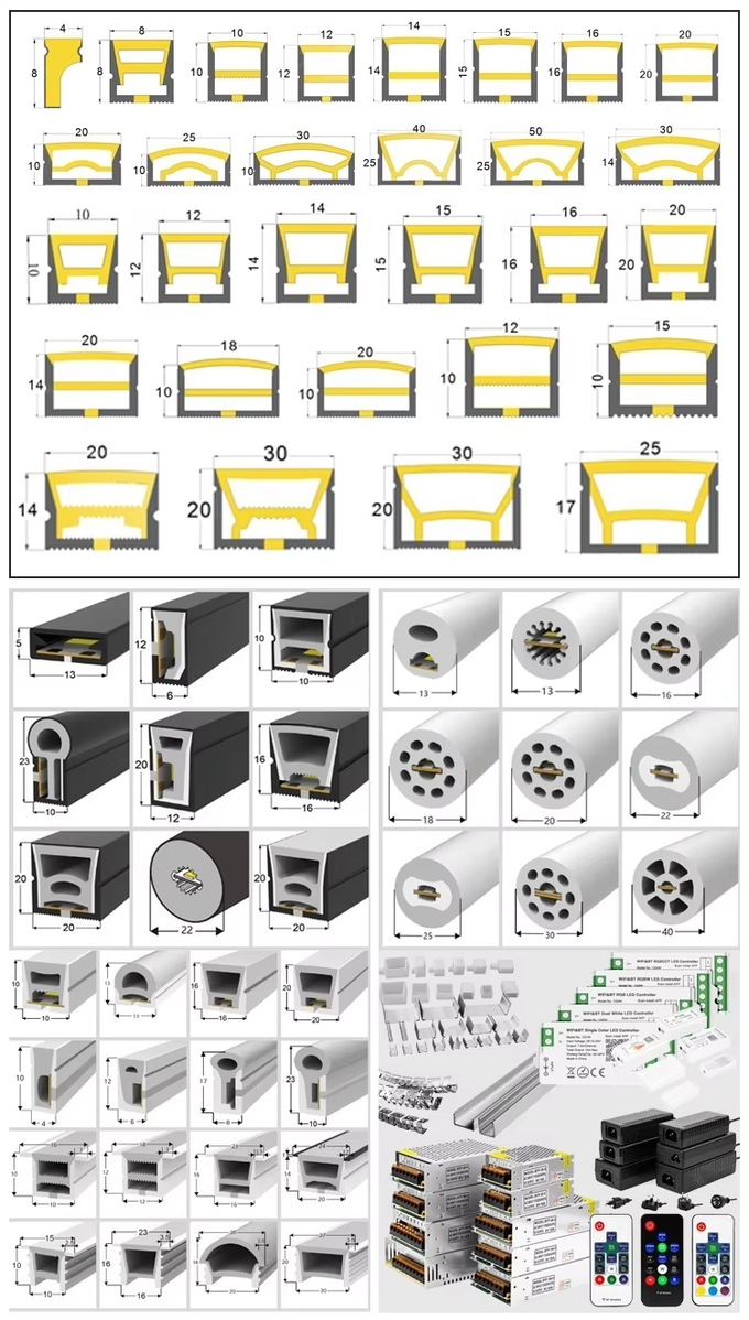 High Voltage 110V 220V Indoor Outdoor Waterproof IP65 LED Cob Strip Lights For Shopping Mall Home Decorations