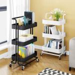 Wear Resistant Kitchen 45KG Bearing ABS 3 Shelf Trolley