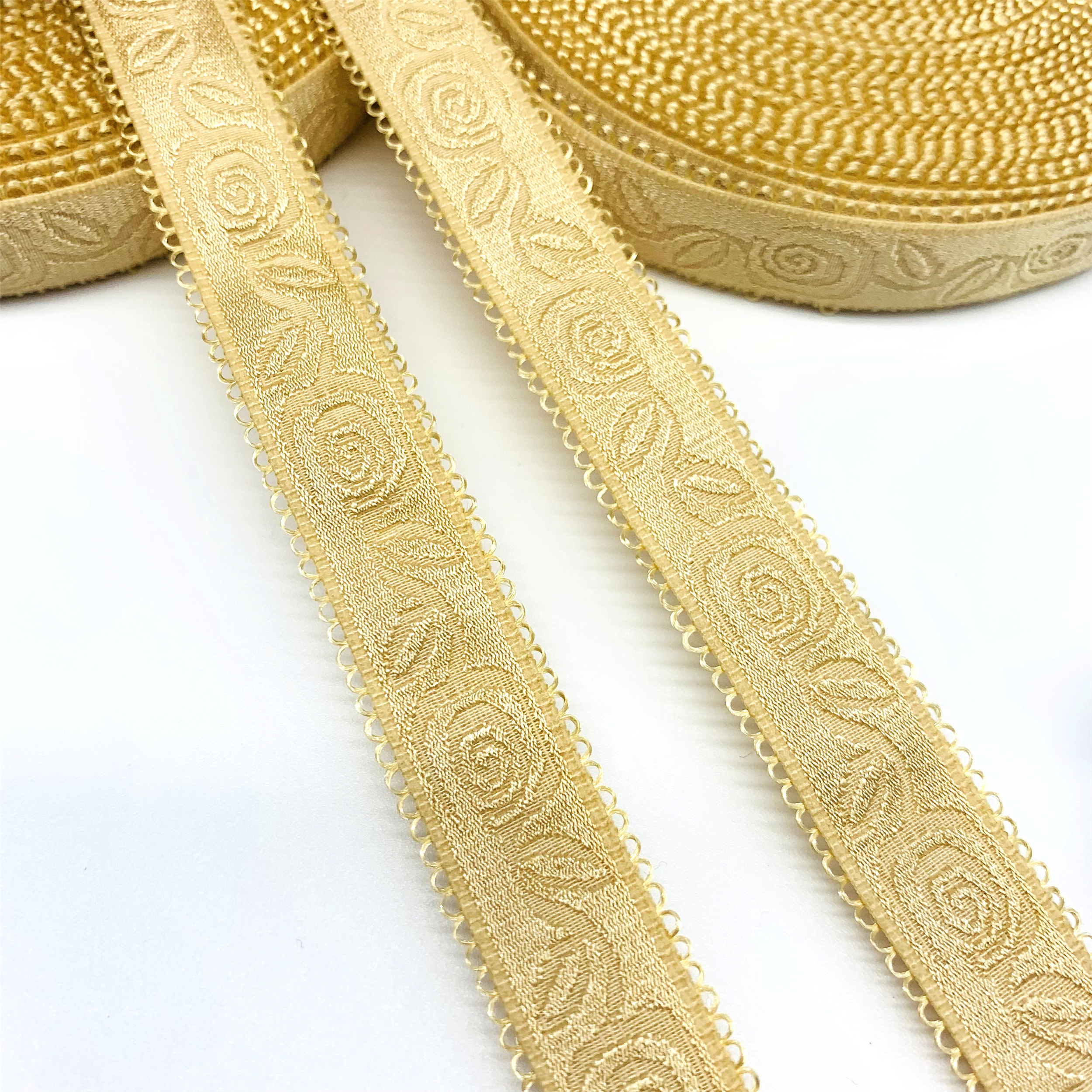 Factory high quality custom jacquard elastic nylon spandex soft underwear bra strap tape band webbing