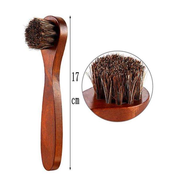 Bristles Horsehair Wooden Shoe Brush Cleaning Polish