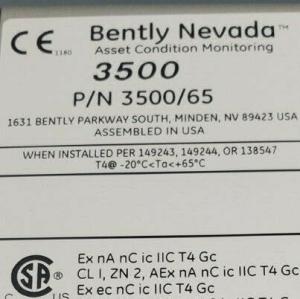China Bently Nevada 3500/01-01 129133-01 Rack Configuration Software wholesale