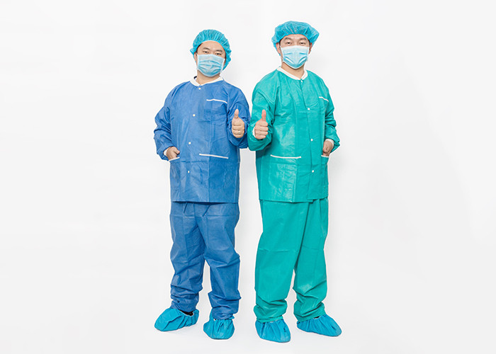 Long Sleeve SMS / Spunlace XXXL Disposable Surgical Gown