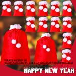 Santa Velvet Gift Bags Bulk Gift Bags Poms Christmas Gift Sack Xmas Velvet