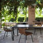 Metal Minimalist Garden Set AJUNION Aluminum Dining Chair Rope Weave Outdoor