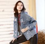 BF Loose Personality Short Denim Jacket With Ribbon