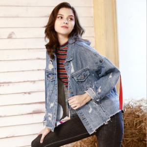 China BF Loose Personality Short Denim Jacket With Ribbon wholesale