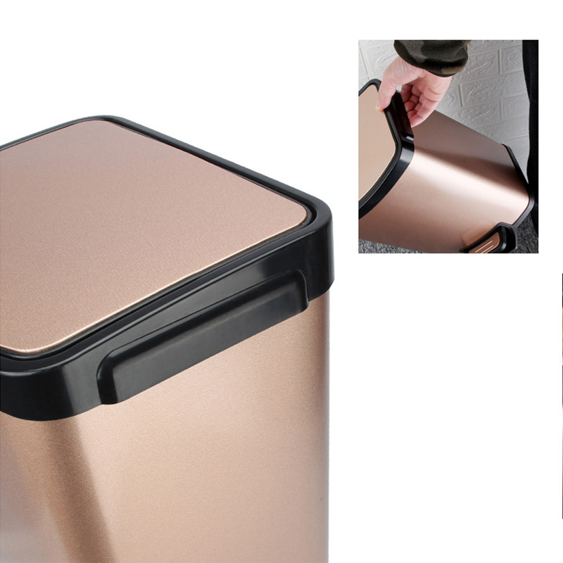 410 Stainless Steel Rose Gold 12 Litre Pedal Bin
