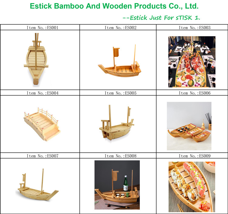 100% Natural Bamboo 23'' Sushi Boat Tray For Restaurant